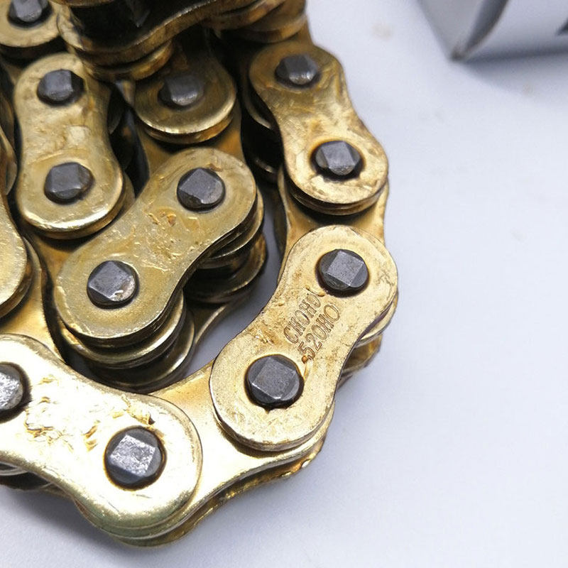 摩托车征和O-ring链条520/525HOX型摩托车加厚链条金色油封链条图片