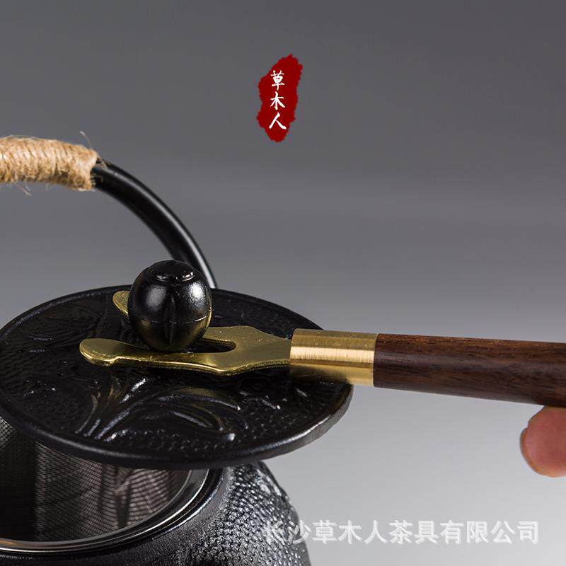 草木人 日本铁壶专用壶叉铁壶夹壶盖叉铜壶夹壶盖起茶道配件茶具