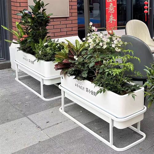 户外铁艺花箱奶茶咖啡店外摆围栏花架商业街广场隔断落地花槽花箱
