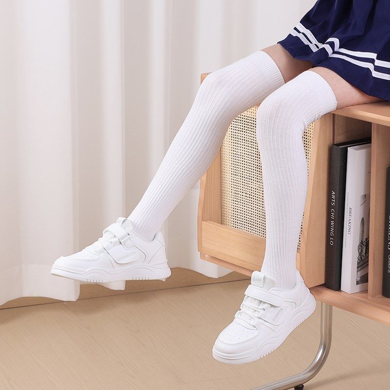 女童长筒袜过膝盖春夏黑白色高筒袜纯棉儿童长腿袜洋气学生打底袜,童装/婴儿装/亲子装,儿童袜子(0-16岁),淘宝优惠券,粉丝福利购,淘宝优惠卷