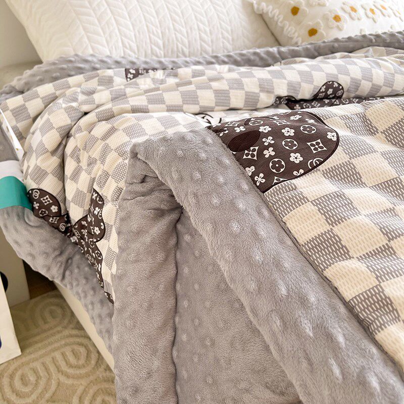 全棉豆豆绒被子春秋被空调被纯棉夏凉被单人学生儿童夏凉被可机洗