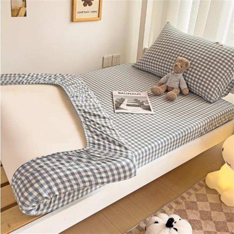 纯棉床包学生宿舍专用单人全棉床罩褥子床垫套水洗棉三件套床单套,床上用品,床笠,淘宝优惠券,粉丝福利购,淘宝优惠卷