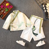 儿童唐装 国风姐弟装 国学服春秋季 古装 古风中秋演出服 汉服男童中式