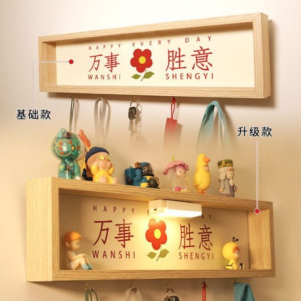 创意门口置物架钥匙收纳摆件挂钩墙上入户玄关门后壁挂架子挂衣钩