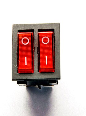 双联6脚红色  带灯 船型开关 KCD8-212N KCD2 15A/250V 10只