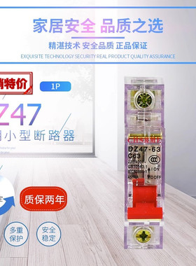 电工小型断路器 DZ47 空气开关 1P 2P3P4P40A63A空开透明