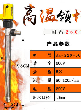 电动油抽泵耐高温抽油器不锈钢油桶泵耐腐蚀插桶泵220V化工泵调速