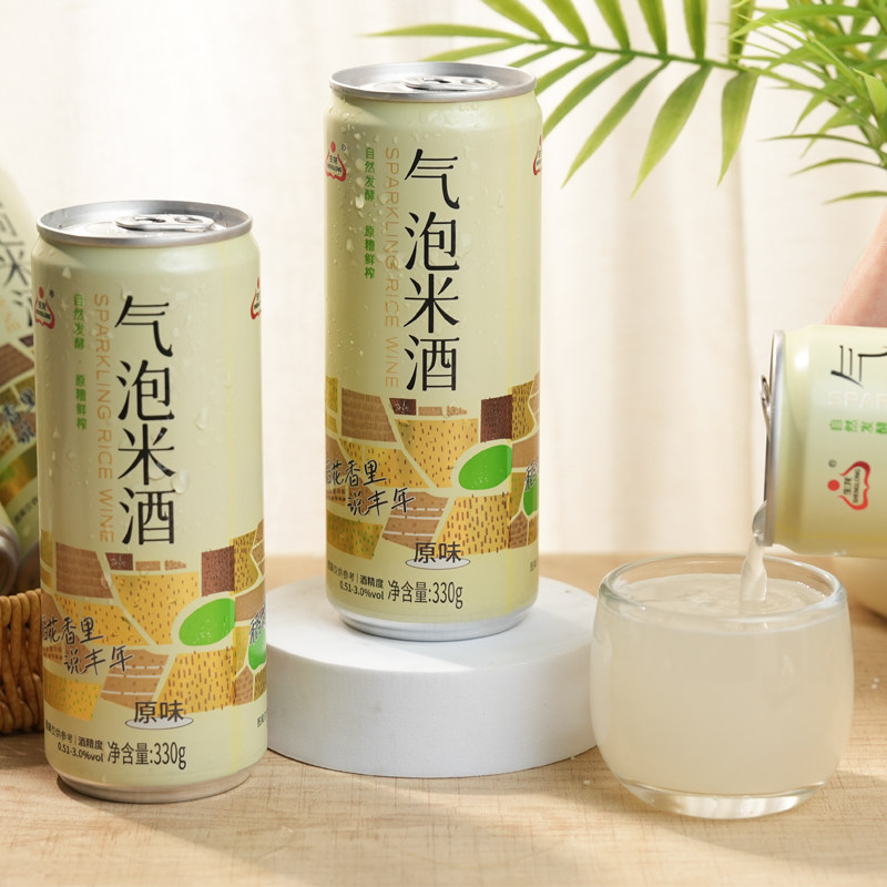 生龙气泡米酒糯米酒鲜榨醪糟汁低度清爽发酵酒【6罐起购更优惠】,酒类,米酒,淘宝优惠券,粉丝福利购,淘宝优惠卷