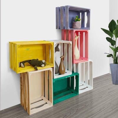 复古木框箱收纳木条箱橱窗水果陈列婚礼道具木箱长方形做旧木条箱