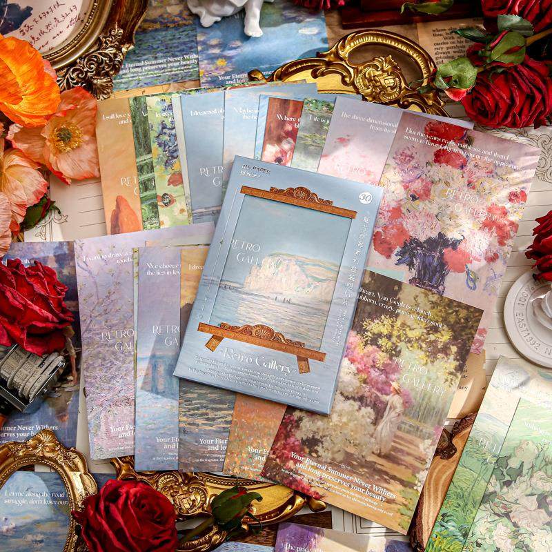 纸先生盒装明信片 复古画廊系列 创意高级感油画风纪念祝福卡片