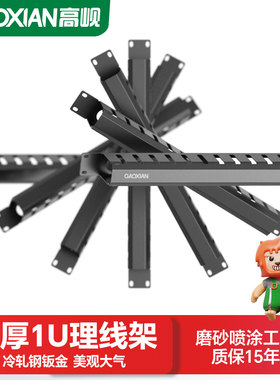 高岘(GAOXIAN)网络工程理线架加厚冷轧钢1U19英寸12环标准网络机柜理线器