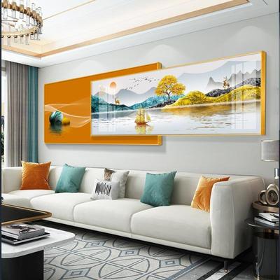 轻奢大气叠加客厅装饰画沙发背景墙壁画石来运转高端2025新款挂画