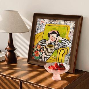 覆古法式 饰画中古风卧室高级感壁画 小众客厅挂画马蒂斯人物艺术装