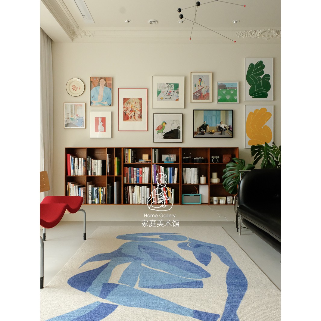 家庭艺术博物馆彩色绘画系列客厅装饰绘画背景墙休闲现代沙发斯堪图片
