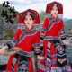 广西壮族服装 成人南宁三月三少数民族服饰女盛装 壮锦刺绣演出长裙
