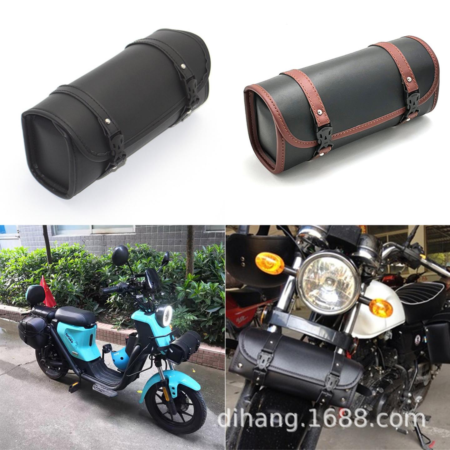 摩托电动车车头包挂包皮革防水复古机车包电瓶骑行工具包直销