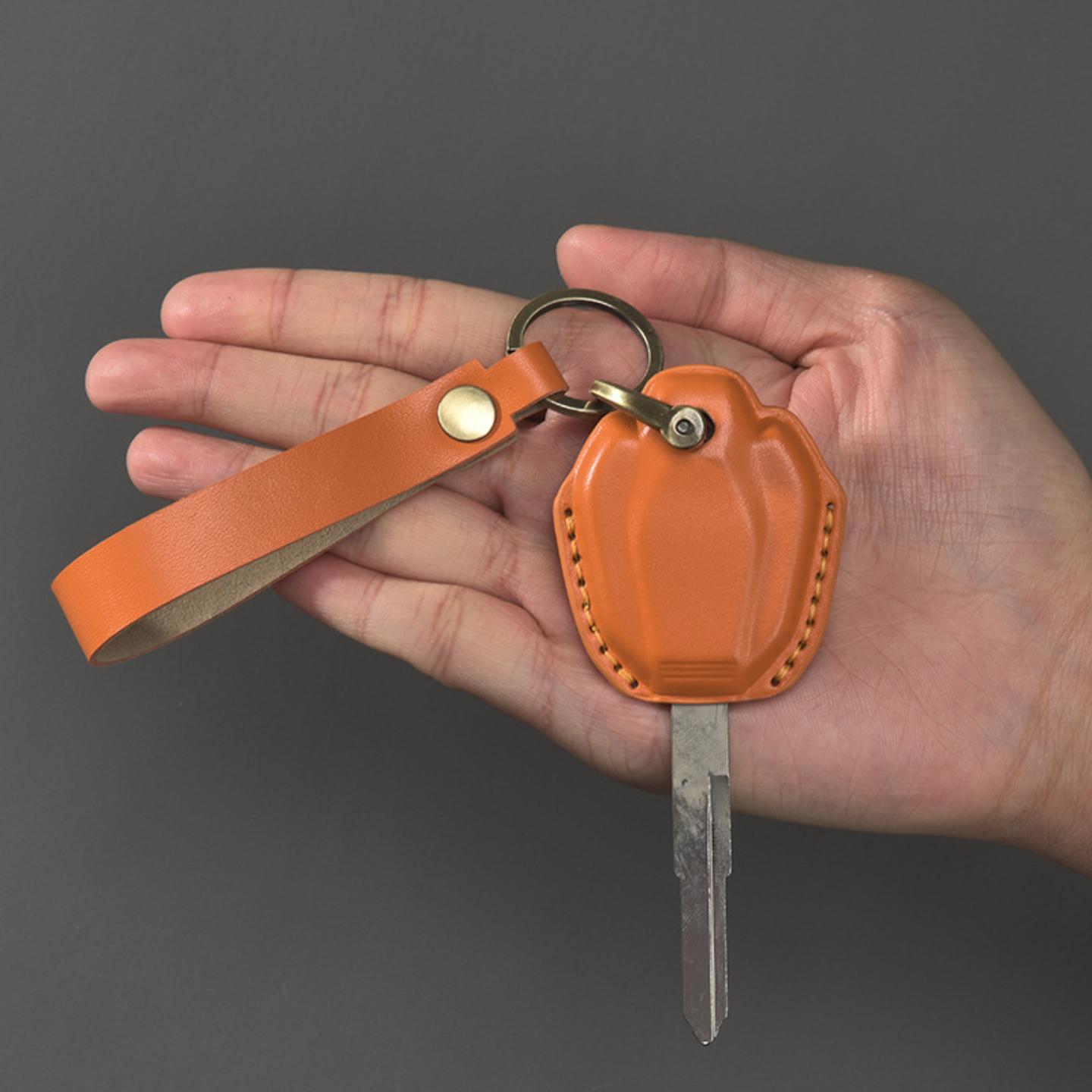 适用于摩托车豪爵钥匙扣手工真皮钥匙套摩托车钥匙