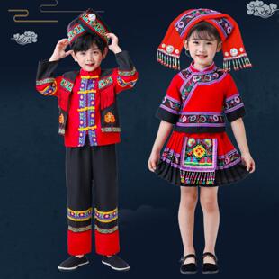 三月三民族服装儿童女广西壮族少数民族服饰苗族土族布依族男童