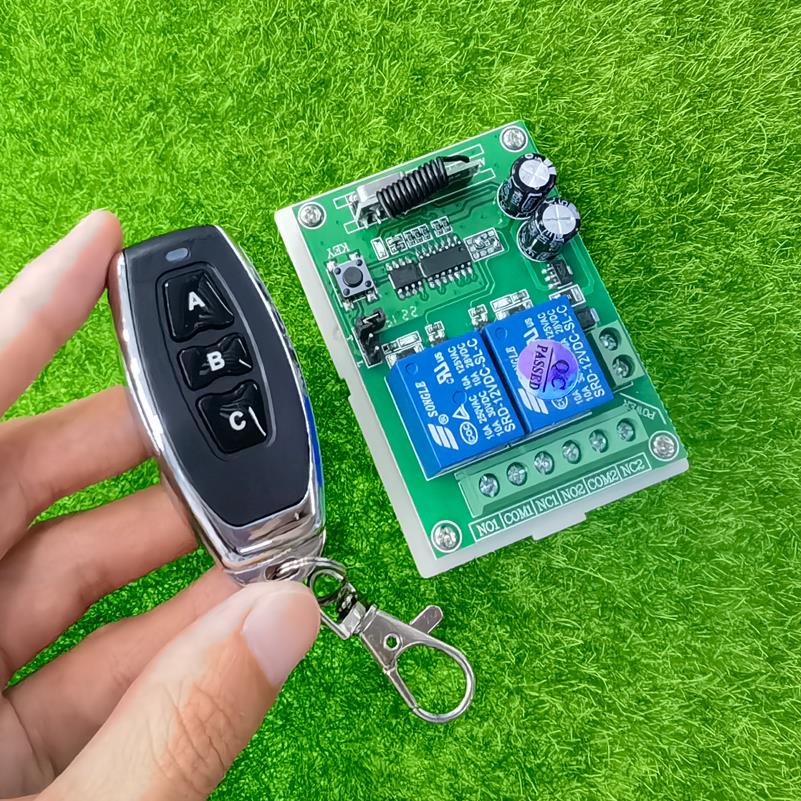 DC12V 24V2路两路遥控电机正反转直流电机遥控开关水泵门禁控制器