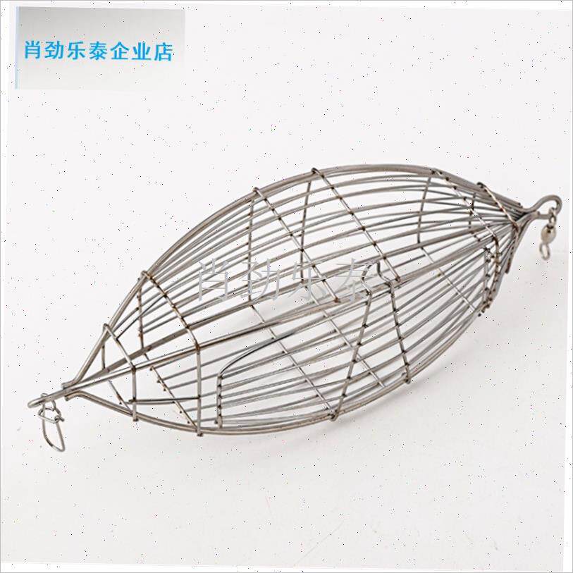 锈钢诱饵笼 橄榄型南油大青针鸡笼打窝笼Q钓鱼饵料笼虾砖专用l