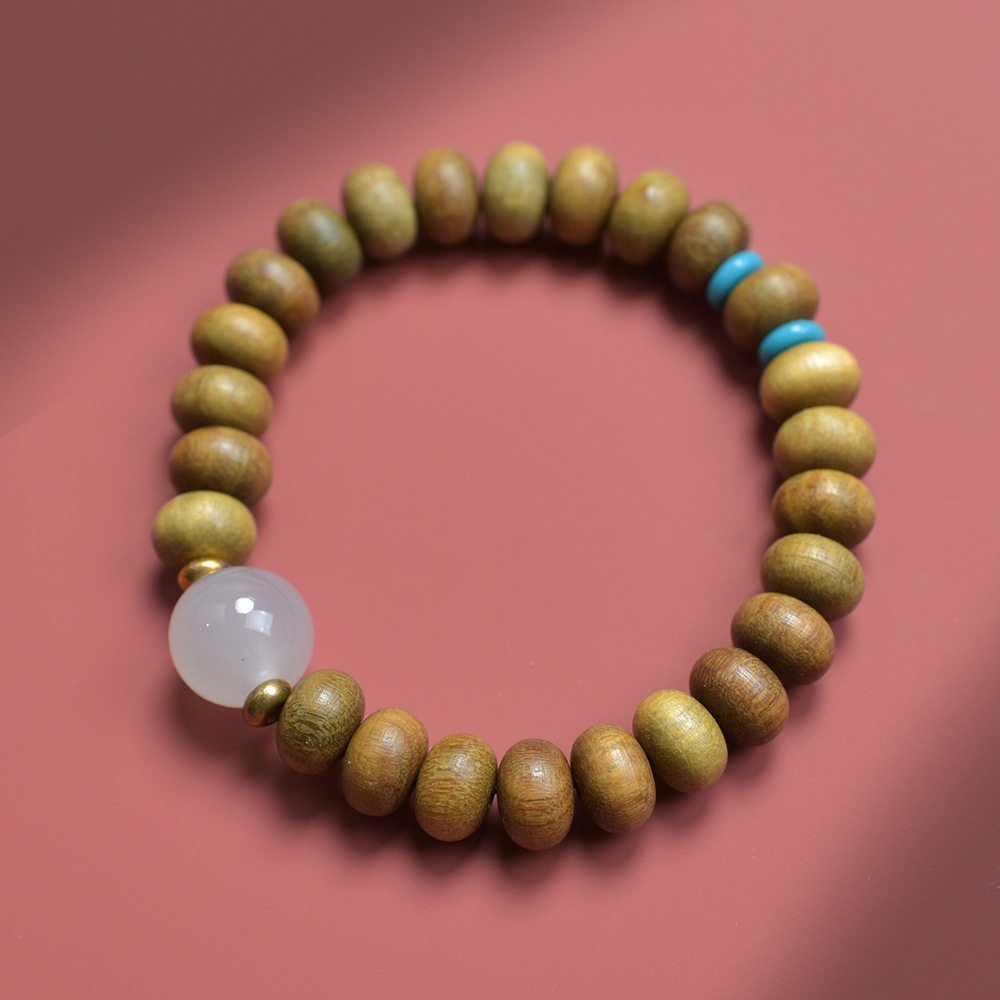 India's New and Old Mountain Sandalwood Old-Style Beads Barrel Beads Women's Barbie Black Flesh Submersible Prayer Beads Rosary Bracelet