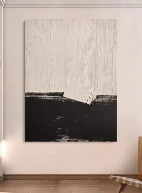 红色贫困Wabi-Sabi风格黑白Normcore抽象入口大厅客厅装饰画简单