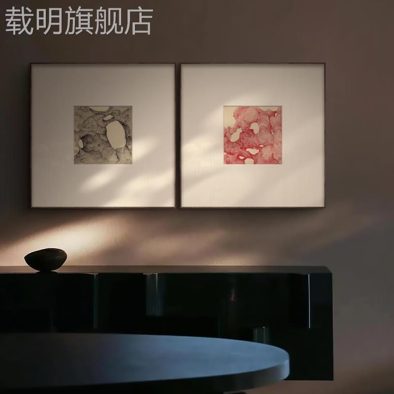 新中式太湖石装饰画民宿酒店别墅办公室书房茶室过道多联组合挂画图片
