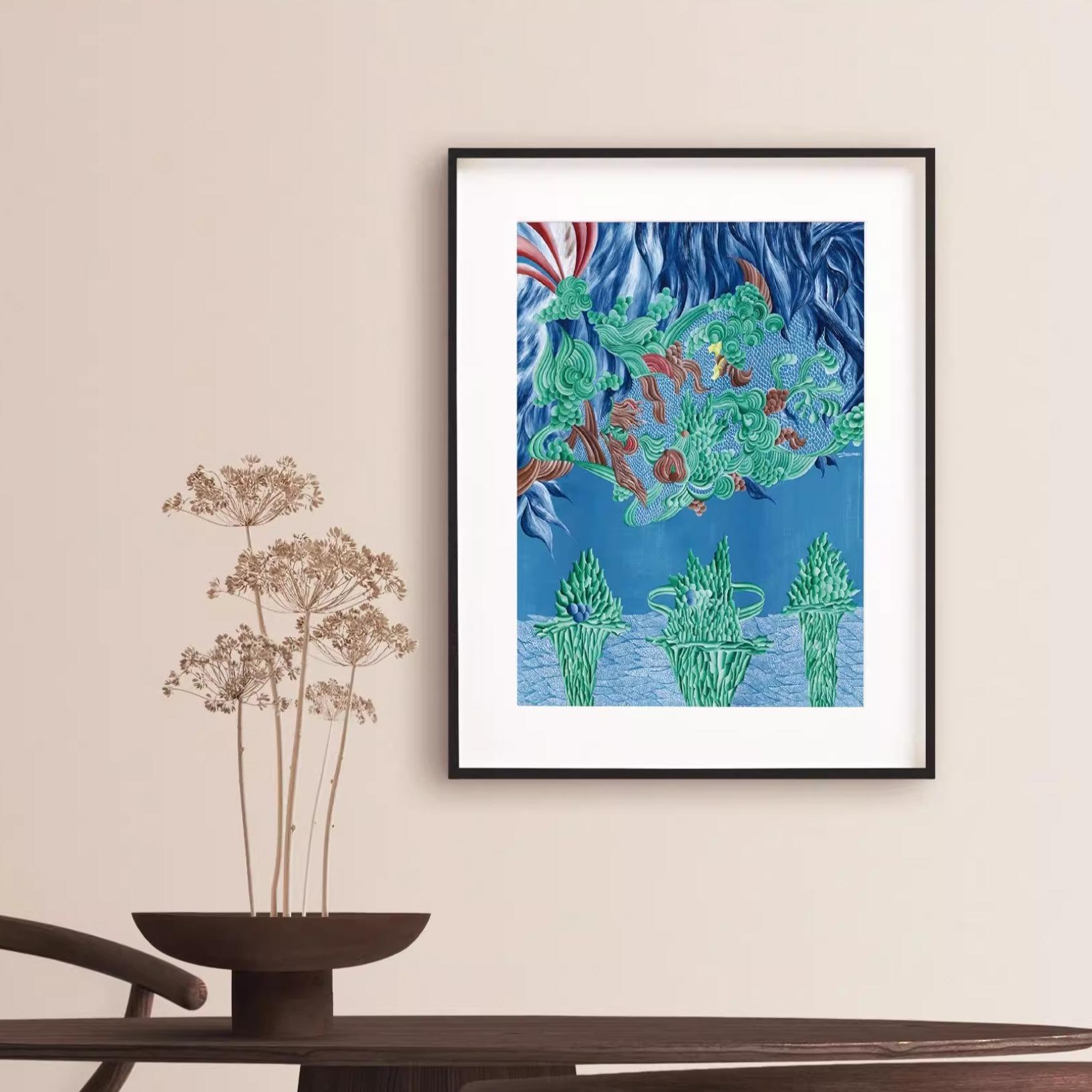 黄辉《山海经系列》装饰画现代禅意画高级感客厅挂画喷绘艺术画