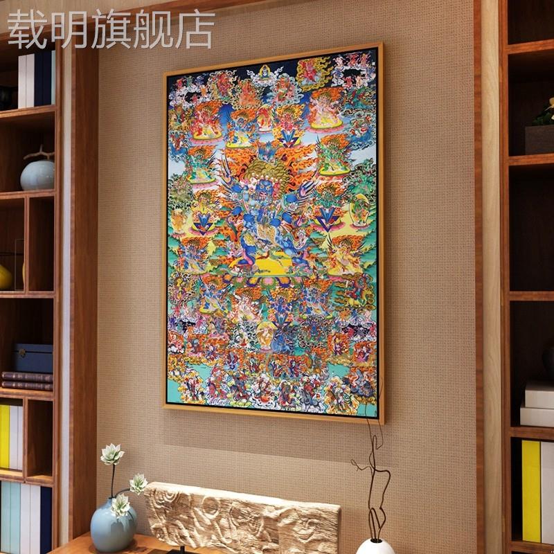 唐卡挂画 划佛像萨埵玛哈嘎拉千手观世音菩萨画 划像四臂观音装饰