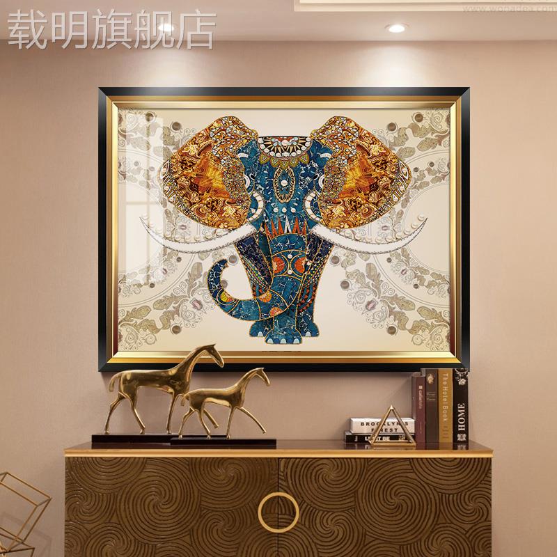 太平有象 美式轻奢玄关装饰画欧式高档客厅餐厅墙壁画大象走廊画图片