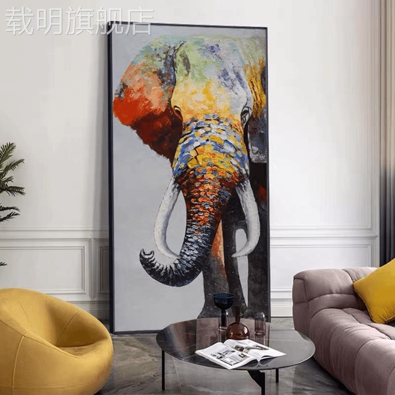 S367 李现代简约晶瓷装饰画玄关卧室客厅沙发背景墙挂画大象80160图片