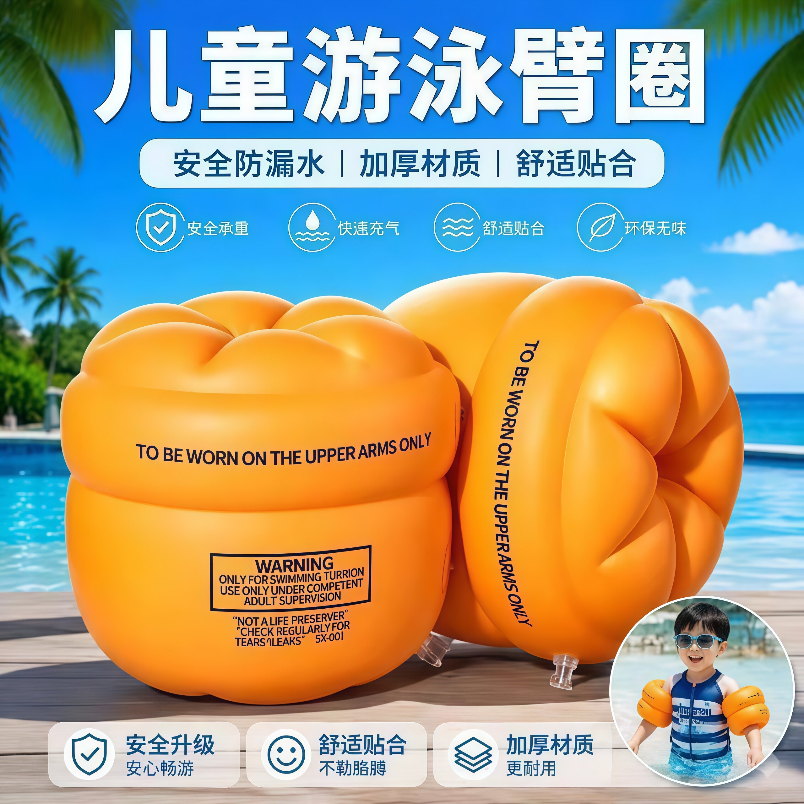 儿童成人加厚学游泳手臂圈