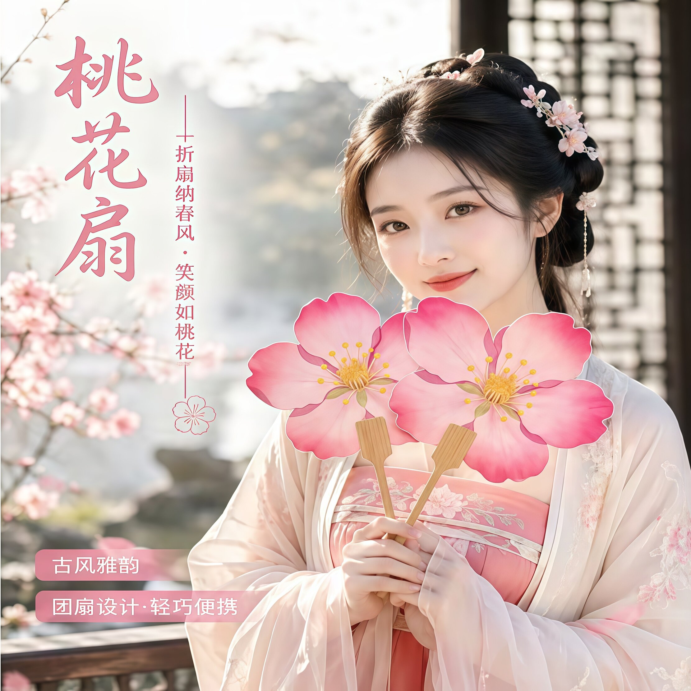 樱花便携蒲扇夏季清凉高颜值