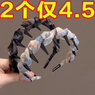 高颅顶发箍女款夏天高级感日常外戴压发头箍洗脸发卡头饰