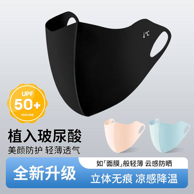 夏季冰丝透气全脸防晒面罩女款