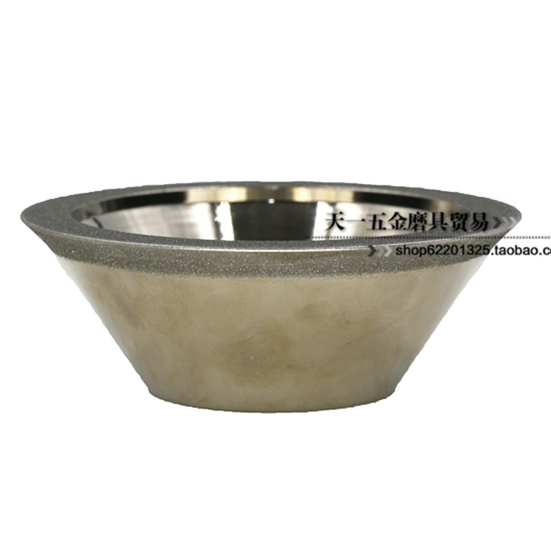 钻石碗型45度斜边电镀金刚石磨刀机合金碗型钨钢铣刀开槽砂轮