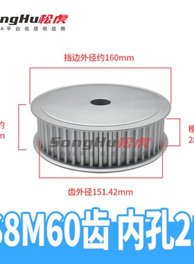 EBL21-S8M250-60-A-P-d20至65孔S8M60齿同步轮槽宽28 S8M同步带轮