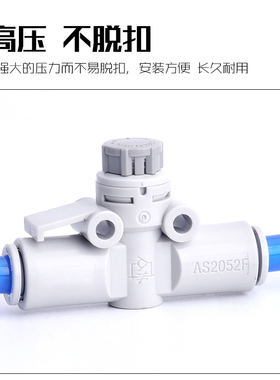 SMC型 管道节流阀AS1002F-04A 06A直通调速接头AS2052F-08A调节阀