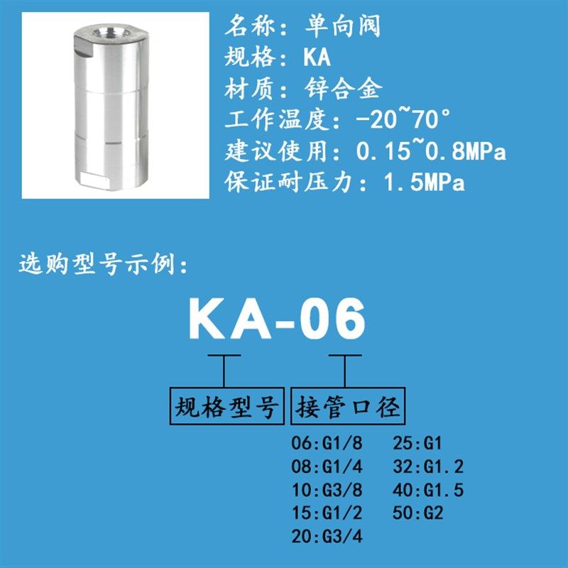 气泵气动接头单向阀逆止回气阀KA-06/10/15/20空压机配件气流方向,工业油品/胶粘/化学/实验室用品,实验室漏斗,淘宝优惠券,粉丝福利购,淘宝优惠卷