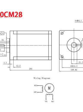 深圳雷赛二相110步进电机110CM12 110CM20 110CM28 原装正品