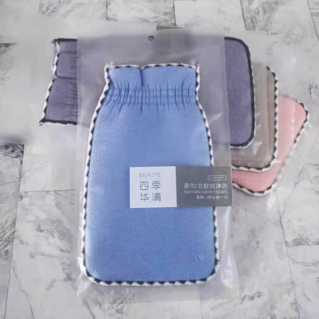 粗砂洗澡巾 韩版双层搓澡巾 加厚澡巾手套