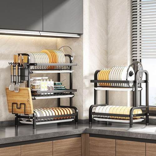 厨房碗碟架置物架多功能收纳架台面沥水架碗碟架筷子刀架放碗柜子
