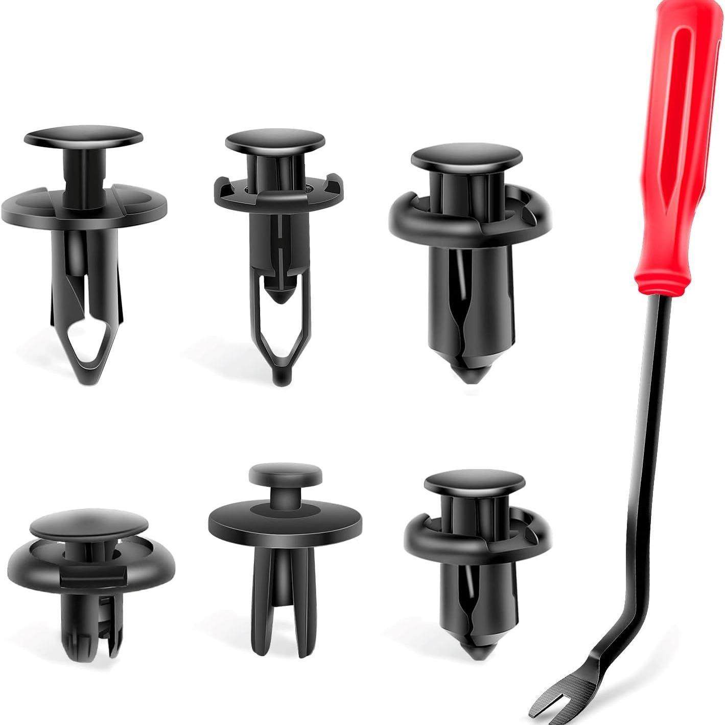 跨境爆款121pcs汽车尼龙卡扣门板内饰装饰板塑料铆钉膨胀螺丝扣