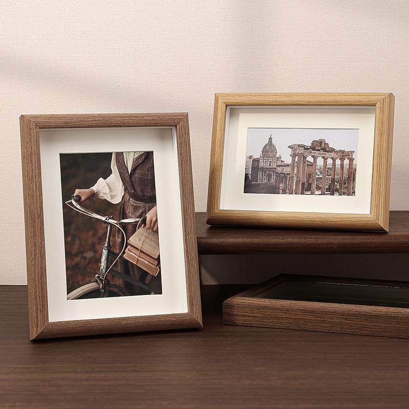 木质中空立体相框摆台5寸6照片框架7挂墙8玻璃相框厂家a4画框