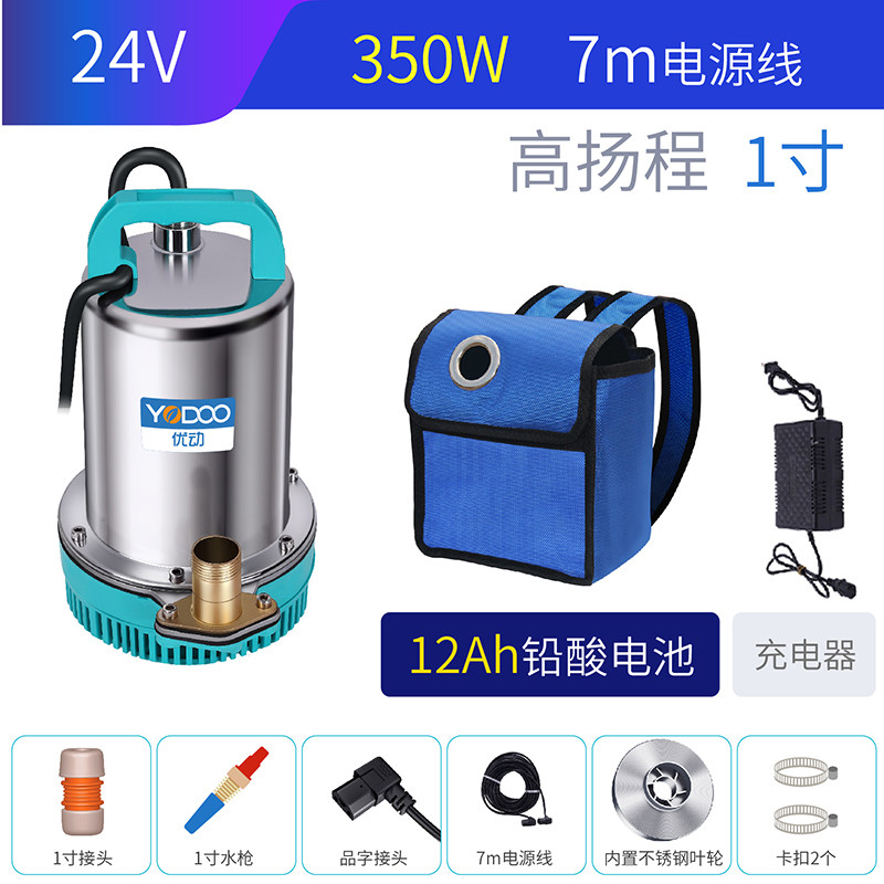 直流潜水泵12V24v48V60V72伏家用电瓶电动车抽水泵小型农用抽水机