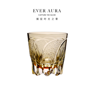 EVRA【月虹】江户切子水晶玻璃酒杯手工雕刻威士忌洋酒杯礼盒套装