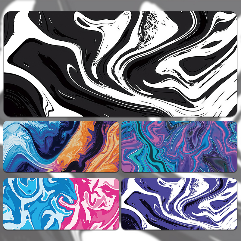 北欧泼墨大理石鼠标垫超大办公简约定制宿舍电脑桌工位办公桌防滑