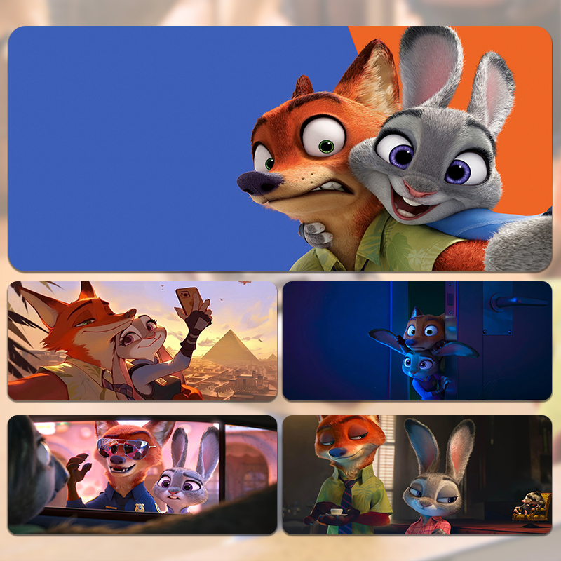 疯狂动物城鼠标垫超大动漫卡通定制宿舍电脑桌工位办公桌防滑耐脏