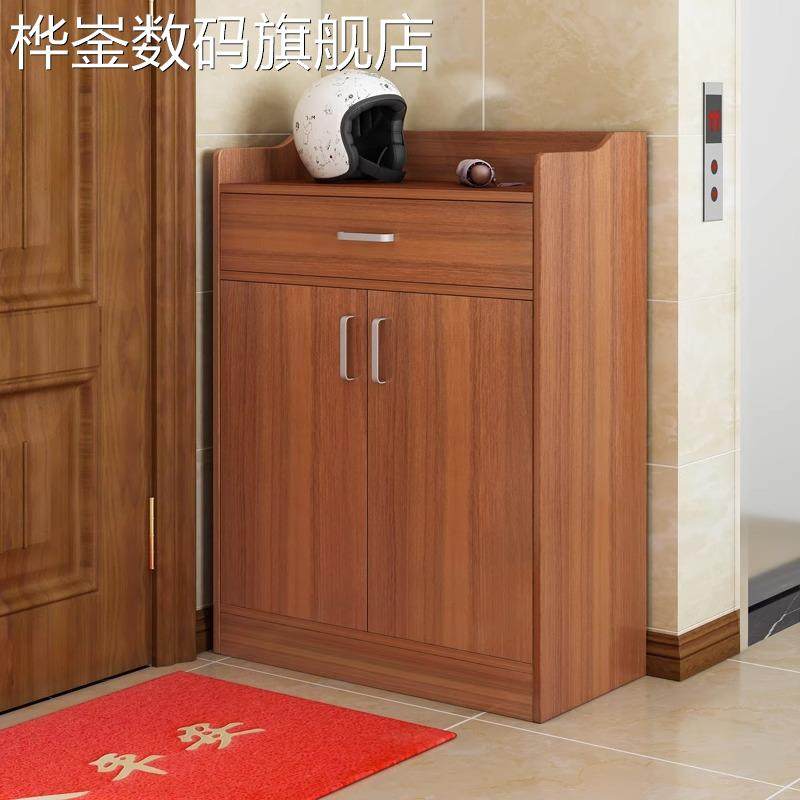 麦比梵家庭入口小公寓简易现代阳台储物柜储物柜实木色简易鞋架摆件饰