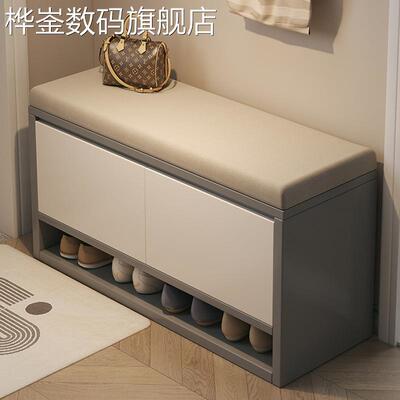 桦崟换鞋凳家用入户门口可坐鞋柜坐凳一体鞋架轻奢高级感进门穿鞋凳床笠拉车